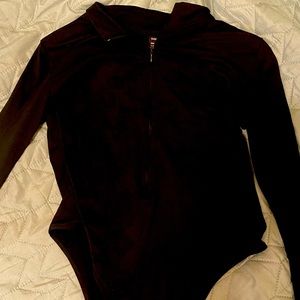 Never Worn black zip up collared bodysuit from SHEIN. High stretch.